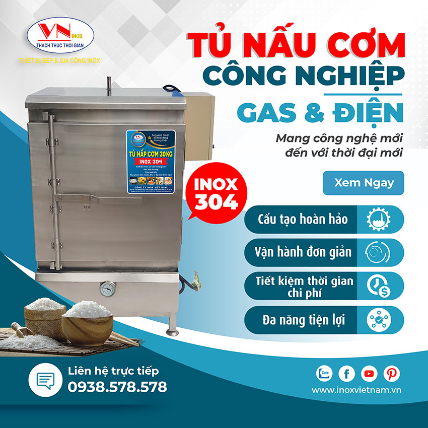 Báo giá tủ nấu cơm công nghiệp.